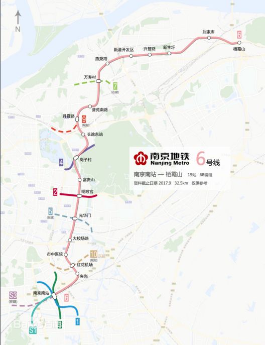 南京地铁6号线最新线路图